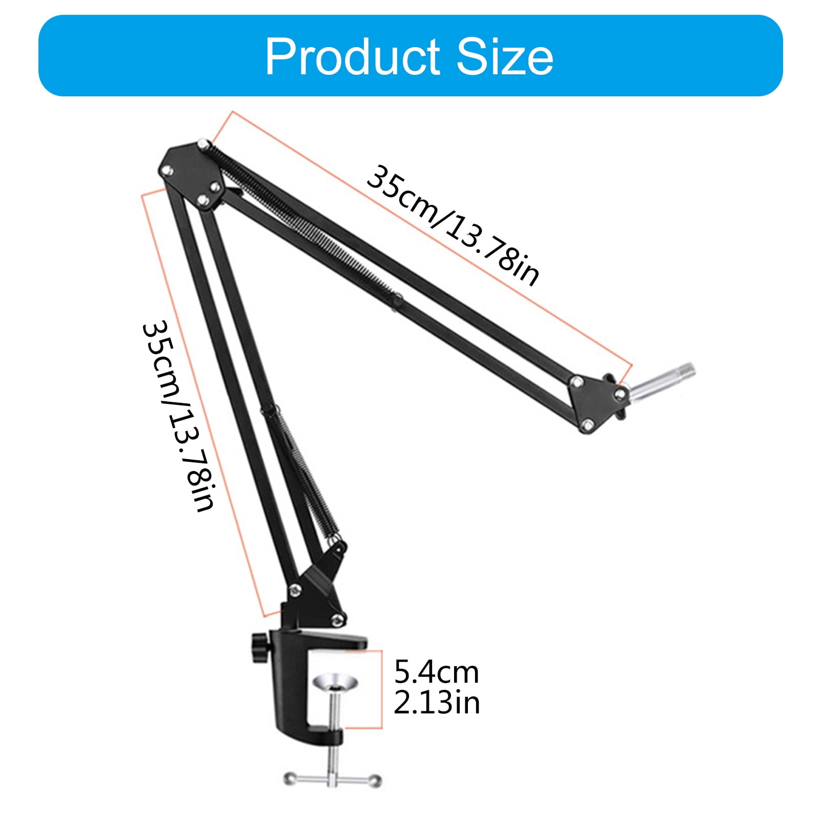 Microphones Desk Mount Stand with Adjustable Height and Angled for Musicians and Vloggers