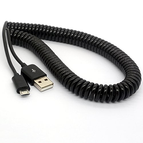 3M/9Ft Coiled USB to Micro USB Cable Spring Spiral USB 2.0 Male to