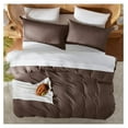 thumbnail image 5 of Chocolate Brown Duvet Cover Queen Size - Soft Double Brushed Queen Duvet Cover Set, 3 Piece, with Button Closure, 1 Duvet Cover 90x90 inches and 2 Pillow Shams, 5 of 9