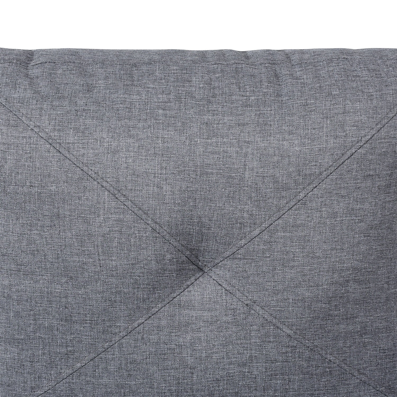 Hommoo Linen 4-Seat L-Shape Sectional Couch Sofa, Modern Living Room Furniture Sets, Grey(No Ottoman)