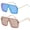 Blue, Beige, variant on OWL Oversized Sunglasses for Women Men UV400 Lens Flat Mirror Top Rimless Eyewear