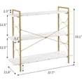thumbnail image 3 of 3 Tier Bookshelf, Modern Open Low 3 Shelf Bookcase,Small Book Shelves for Bedroom, Wood and Metal Display Shelves Storage Bookshelves,for Home Office,Living Room, Kitchen,White&Gold, 3 of 7