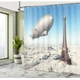 thumbnail image 5 of Ambesonne Paris Shower Curtain, French Paris Eiffel Tower, 69"Wx75"L, Blue and Grey, 5 of 5
