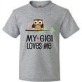 thumbnail image 3 of Inktastic My Gigi Loves Me Girl Owl Youth T-Shirt, 3 of 5