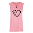 thumbnail image 5 of WXLWZYWL Womens Summer Tops Trendy Printed V Neck Sleeveless Tee Shirts Casual Tee Pink, 5 of 6