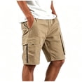 thumbnail image 3 of Thousandth Cargo Shorts for Men Summer Elastic Waist Drawstring Streetwear Shorts Zipper Pocket Casual Shorts Outdoor Hiking Shorts Fashionable Durable Shorts, 3 of 8