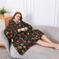 thumbnail image 5 of Oversized Wearable Blanket Hoodie,Red Mushroom Leaf Black Pattern Sherpa Blanket Hoodie with Super Pockets,Super Warm Fuzzy Pullover for Women & Men, 5 of 6