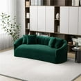 thumbnail image 6 of Ashcroft Mid Century Modern Velvet Japandi Style Tight Back Sofa with Pillows, Green, 6 of 6