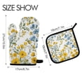 thumbnail image 2 of Yayeee Oven Mitts and Pot Holder Set of 4 Heat Resistant Kitchen Gloves Baking Hot Pad, Yellow Floral, 2 of 5