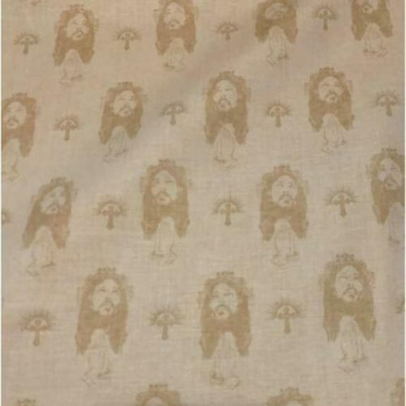 Jesus Face Cream Cotton Fabric
