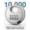 thumbnail image 4 of Combination Lock, 4 Digit Disc Padlock with Hardened Steel Shackle, Keyless Heavy Duty Combo Lock for Outdoor Sheds Fence, Gate Hasps, Storage Unit, School Gym Locker (1 Pack,White), 4 of 8