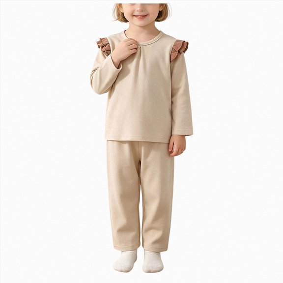 HFHAPW Toddler and Little Boys Girls 2-Piece Pajamas Long Sleeve Fall Winter PJ Set Kid Sleepwear