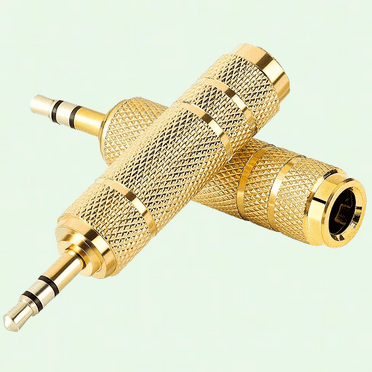 1/4" Female to 1/8" Male TRS Stereo Audio Adapter (2-Pack)