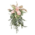 thumbnail image 2 of Corona floral artificial colgante, guirnalda ornamental decorativa en forma de lágrima de seda y Rosa, 2 of 9
