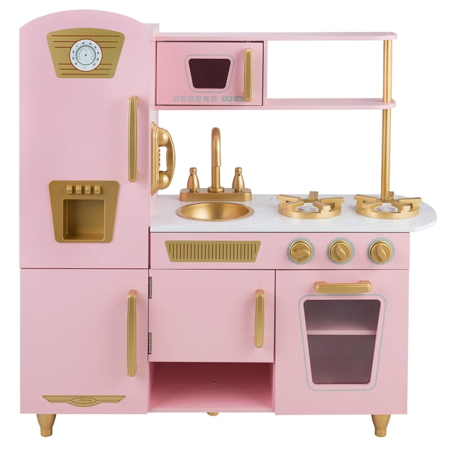 Cocina De Juguete Cocinita De Madera Para Niñas Kids House pink And Gold COC9PG
