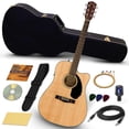 thumbnail image 2 of Fender CD-60SCE Solid Top Dreadnought Acoustic-Electric Guitar - Natural w/ Hard Case, 2 of 9