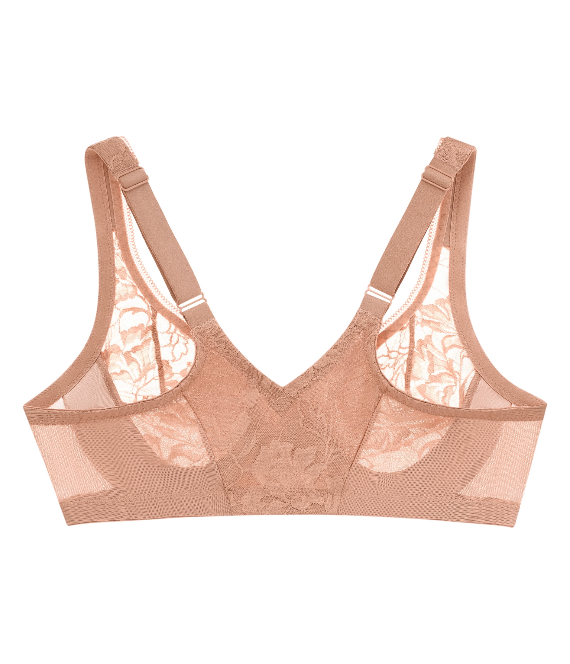 Glamorise Lacey T-Back Front-Closure WonderWire Underwire  Bra 9246 (Women's & Women's Plus)