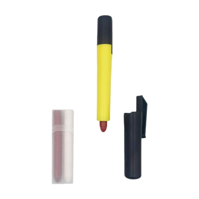 Lápiz de carpintero, bolígrafo de carpintero, herramienta de construcción de marcado de trazado multifuncional para dibujo de Metal y madera de roca, Caja amarilla