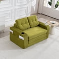 thumbnail image 3 of Convertible Sofa Bed, 2 in 1 Fold Out Floor Couch with Pillows, Memory Foam, Corduroy, Space-Saving Seating for Living Room, Olive, 3 of 14