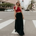 thumbnail image 4 of Viikei Plus Size Skirts for Women High Waist Fold Soild Vintage Loose Beach Wrap Maxi Long, 4 of 9