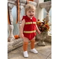 thumbnail image 3 of RUINIXCW Newborn Baby Boy Halloween Firefighter Costume Kids Infant Fall Winter Cosplay Outfit Warm Fleece Sleeveless Hooded Zip Romper Stocking Set, 3 of 10