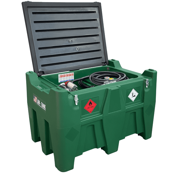 AM-TANK 116-Gallon Diesel Tank with 12V Pump, Digital Meter, Water Filter, 26ft Hose, Auto-Nozzle