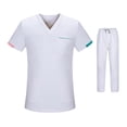 thumbnail image 3 of Conjunto de uniforme de enfermera para hombre y mujer, ropa de trabajo de enfermera transpirable y amigable con la piel, cintura elástica, ropa de, 3 of 8