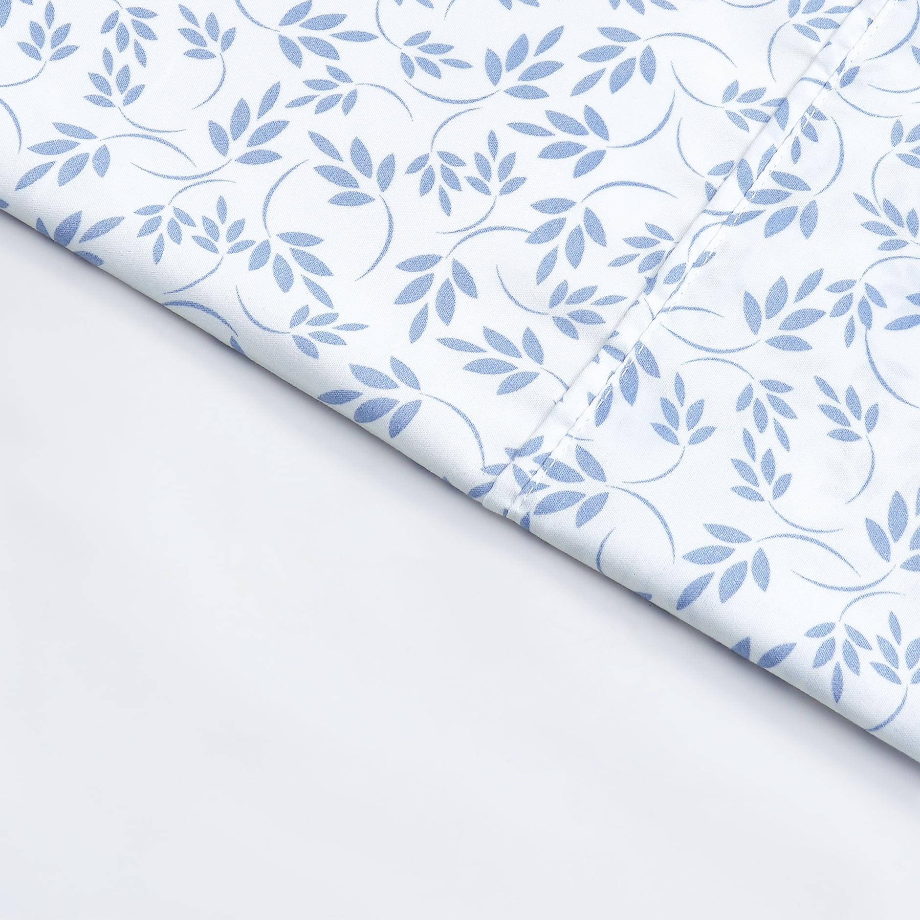 Mainstays Super Soft Brushed Microfiber Bed Sheet Set, Light Blue Leaves, Twin-XL, 3 Piece