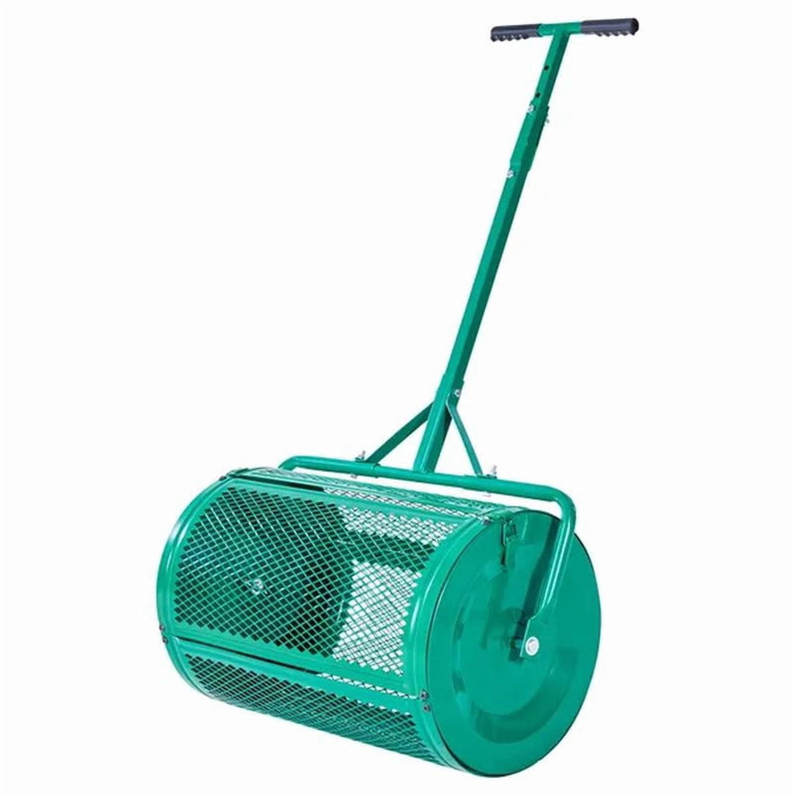 Compost Spreader, Peat Moss Spreader with Push/Tow Handle, Adjustable, Powder-Coated Steel Garden Peat Moss Roller, Heavy Duty Grass Seed Spreaders for Planting Seeding