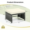 thumbnail image 3 of Costway Patio Ottomans Set of 2 PE Rattan Footstools with Removable Cushions & Metal Frame White, 3 of 9