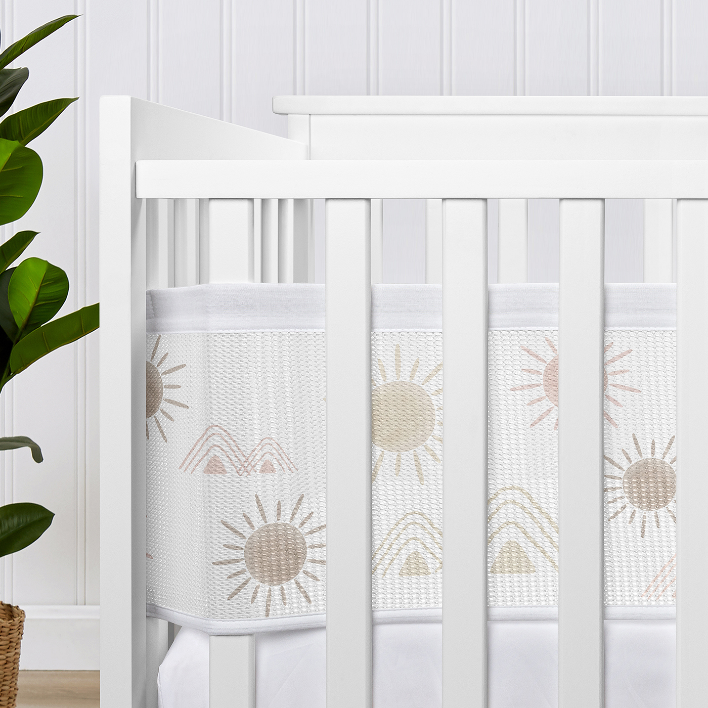 Sweet Jojo Designs + BreathableBaby Desert Sun Pink Mauve and Taupe Breathable Mesh Crib Liner Pad