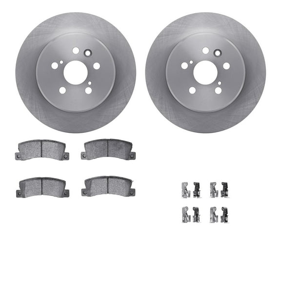 Dynamic Friction Company Rear Brake Rotors with 5000 Advanced Brake Pads includes Hardware 6512-76287