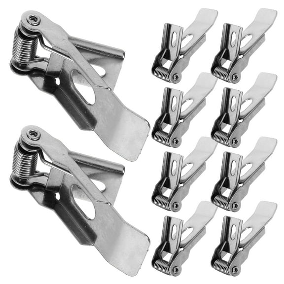 10 Pcs Downlight Buckle Suspender Stretchable Suspenders for Men Silver