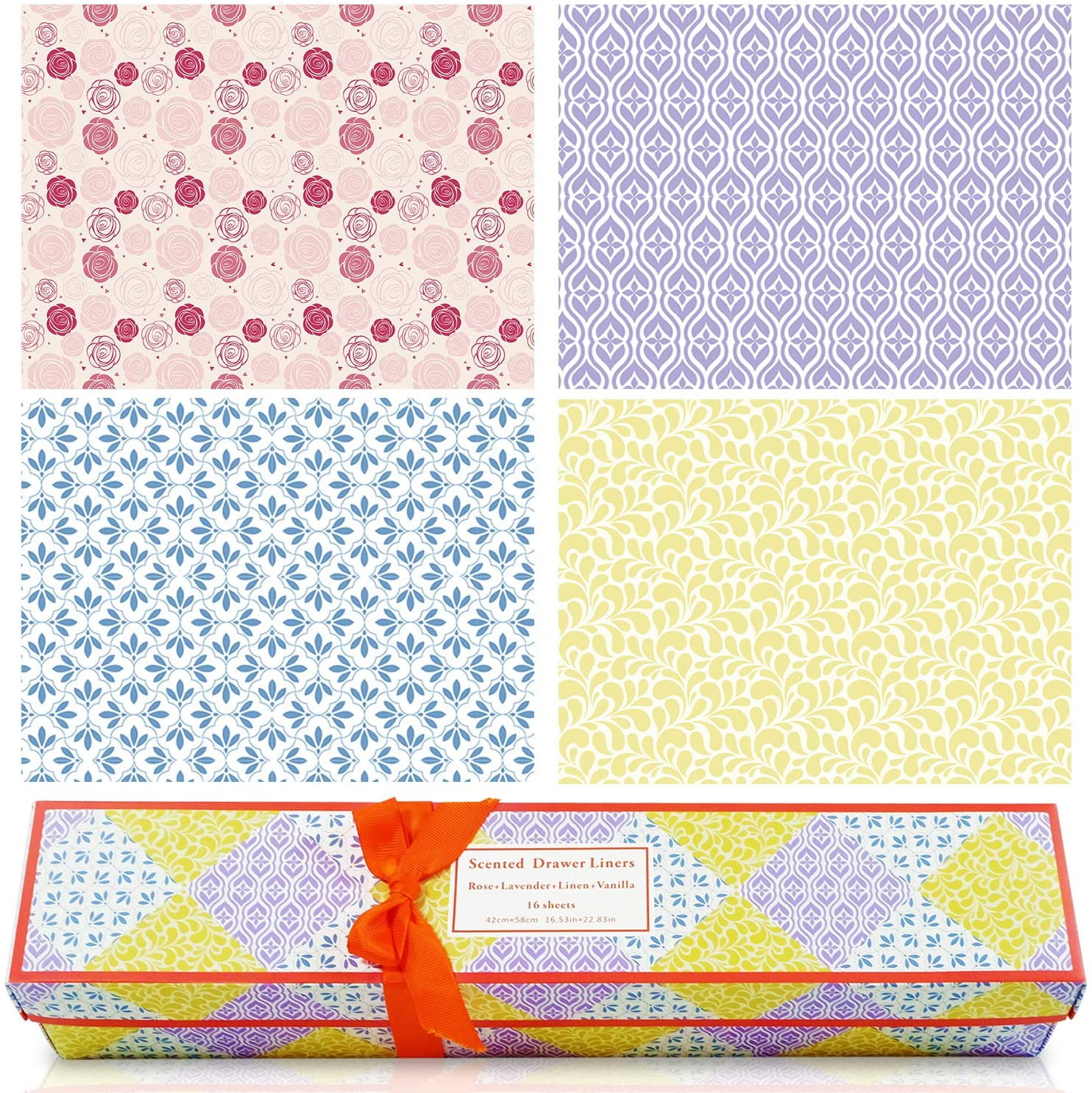 Lavender Scented Drawer Liners, Scent Paper Liners for Drawers, Dresser