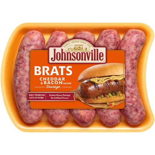 Johnsonville Cheddar Cheese and Bacon Brats, 5 Links, 19 oz Walmart