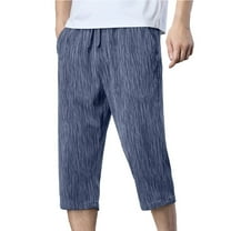 Mens Capris with Pockets Casual Summer Workout Athletic Pants Relaxed Fit Capri Pants