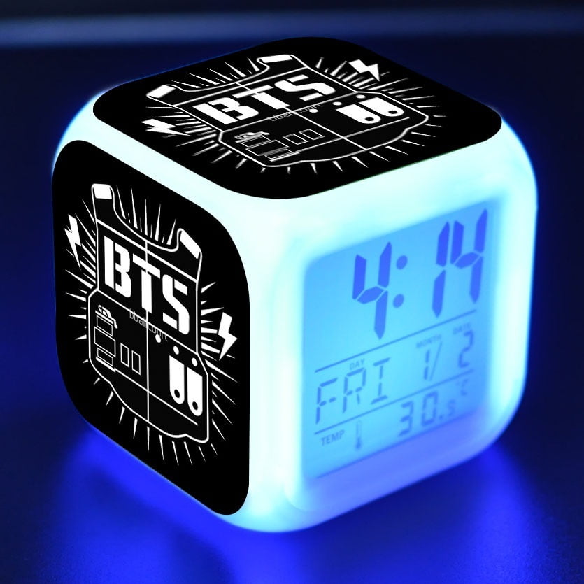 KPOP BTS Alarm Color Changing Clock Bangtan Boys YOU JIMIN Night Light