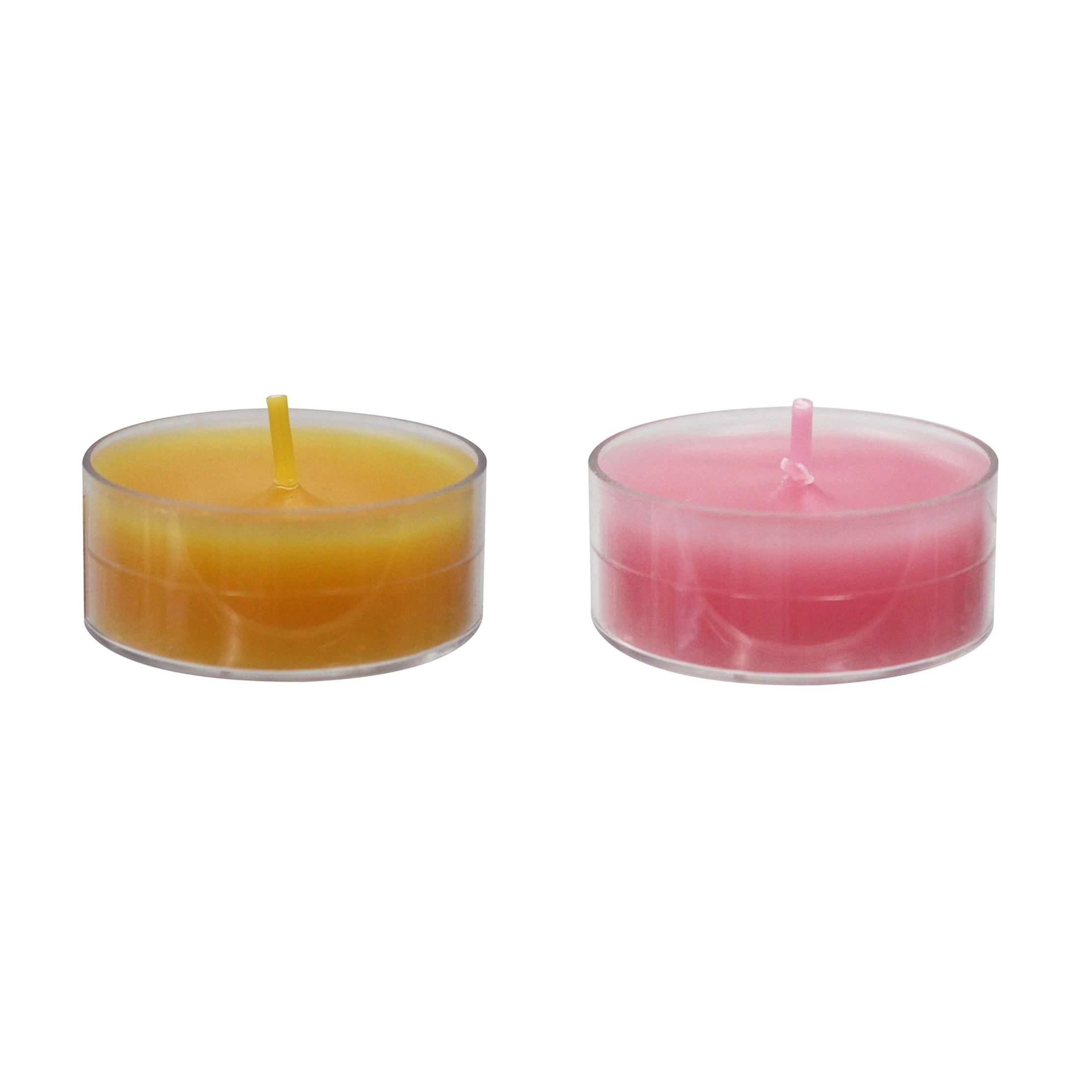 Better Homes & Gardens Unscented Tealight Candles, Orange, Pink, 24-Pack