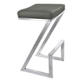 thumbnail image 1 of Armen Living Atlantis Contemporary Faux Leather Counter Stool in Gray, 1 of 8
