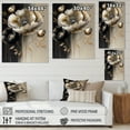 thumbnail image 4 of Designart Grey Gold Flower Bouquet V Canvas Wall Art, 4 of 5