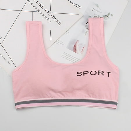 

Cathalem School Clothes for Girls 10-12 Undies Sport Kids Underclothes Children Clothes Vest Girls Foam Bra Girls Spandex Top Shirt Pink One Size