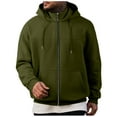 thumbnail image 2 of LODIENY Fashion Mens Hoodie Jackets Lightweight Full Zip up Casual Long Sleeve Drawstring Pullover Sweatshirts Trendy Basic Athletic Hooded Outwear Coat with Pockets Army Green L, 2 of 10