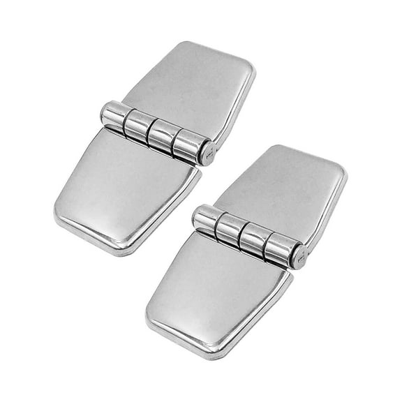 MARINE CITY 316 Stainless Steel Marine Covered Strap Hinge with Cover Caps 3  1-1/2 Inches for Marines  Ships  Kayaks  Yachts Pack of 2