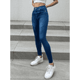 thumbnail image 4 of Pack de 2 Leggins Mujer Unitalla Mezclilla Faja Alta Estilo Pantalón Mezclilla Jegging Tiro Alto, Mallon licra Cómodos Elásticos, 4 of 9