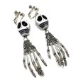 thumbnail image 5 of 1 Pendientes colgantes de mano de fantasma únicos, aretes extraños de Halloween, Calavera para cabeza, 5 of 5