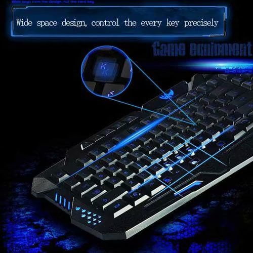 SHUTAO A877 114-Key LED Backlit Wired USB Gaming Keyboard Black 