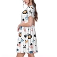 thumbnail image 2 of Naloa Cartoon Animals Print Womens Summer A-Line Dress with Pockets,Short Sleeve Dresses,Flowy Beach Swing Dress for Vacation Travel, 2 of 6