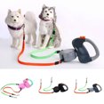 thumbnail image 1 of Flmtop Dual Traction Ropes in One Design Auto Telescopic Puppy Dog Pet Walking Leash Pink, 1 of 9