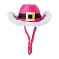 thumbnail image 2 of Vibrant Life Holiday Pet Santa Cowboy Hat for Dogs, Pink, Medium/Large, 2 of 8