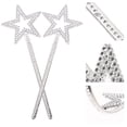 thumbnail image 3 of 12 varitas mágicas de hada con forma de estrella para disfraces de niñas, ideales para fiestas de cumpleaños, bodas, Halloween, cosplay y Navidad (plateadas/22 mm)., 3 of 7